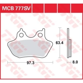 TRW SV Series Sindered Brake Pads Harley Davidson XLH / XL / FXSTDI / FXDX / FLSTF / FLHR 883-1584cc 00-08