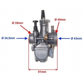Karbiuratorius 24mm 150-300cc (Mech. pariebintojas)