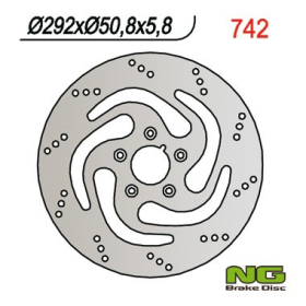 NG Rear Fixed Brake Disc 292x50.8x5.8mm Harley Davidson Sportster / Dyna 883-1340cc 84-98