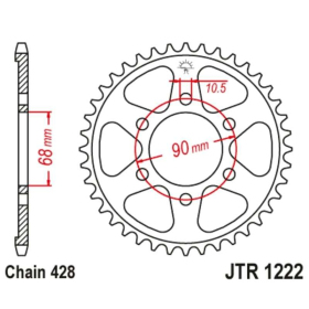 JT Grandinės komplektas 428HDR 15/48 Honda CB 125R 21-26