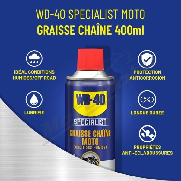 WD-40 Specialist Motorcycle Chain Maintenance Kit - 2x Spray 400ml