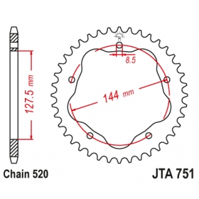 Rear sprocket ALU JTA751