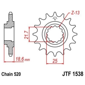 JT SPROCKETS Steel Noise-Free Front Sprocket 1538 - 520 JTF1538 RB