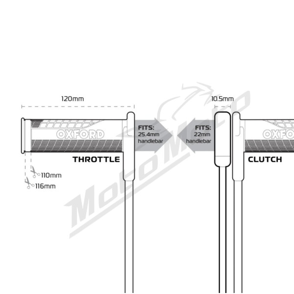Oxford Advanced Touring heated manoeuvres with switch Ø22mm