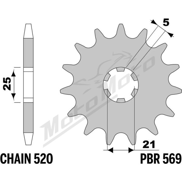 JT/PBR Grandinės komplektas 520HDS 14/48 Kawasaki KX 250 90-91