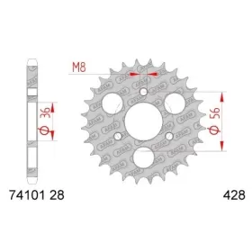 AFAM Steel Standard Rear Sprocket 428 28 teeth