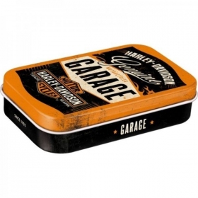 Mėtinių saldainių dėžutė HARLEY-DAVIDSON GARAGE 95x60x22mm