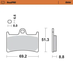 MOTO-MASTER RoadPRO Sinter Scooter Brake Pad Yamaha XP 500-560 08-22