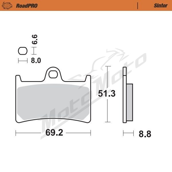 MOTO-MASTER RoadPRO Sinter Scooter Brake Pad Yamaha XP 500-560 08-22