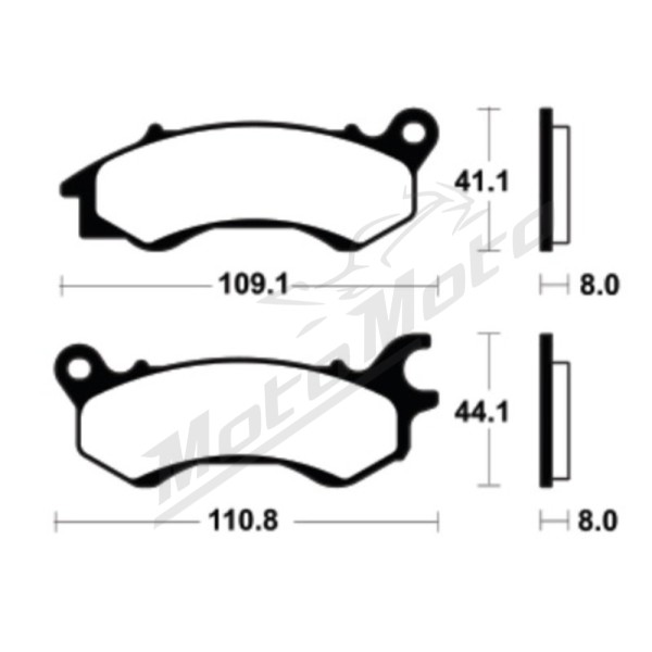 TECNIUM ME469 Scooter Organic Brake Pads Keeway / Silence / Wottan 0-125cc 17-22