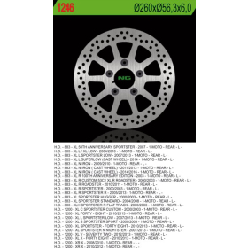 NG Rear Fixed Brake Disc 260x56.3x6mm Harley Davidson Sportster / XR 883-1200cc 00-16