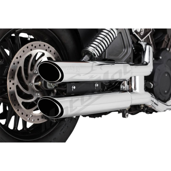 VANCE & HINES Twin Slash 3" Slip-On Mufflers Chrome Indian Scout 60-69 ABS 15-24
