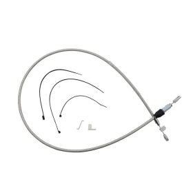 MAGNUM SHIELDING Polished Stainless Quick Connect Upper Clutch Cable Harley Davidson FLDE / FLI / FLSB / FLHR / FXBR / FXST 1750/1977 18-24 132cm