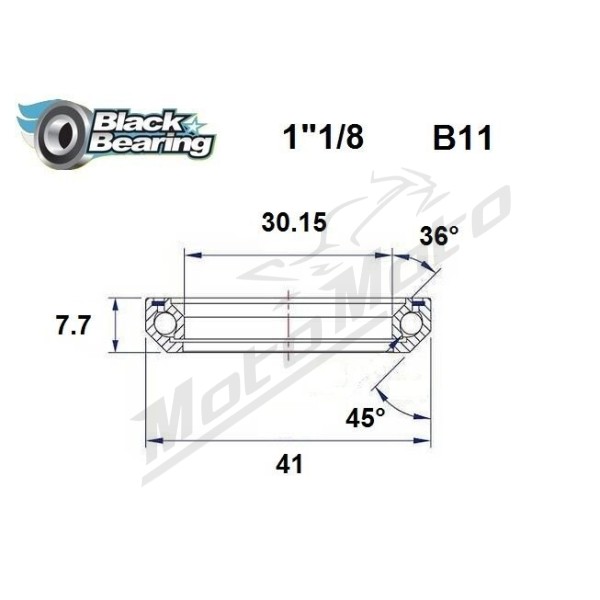 BLACK BEARING 36°/45° Headset Bearing 30.15x41x7.7 mm HB-B11