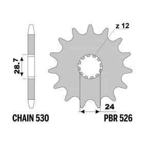 PBR Steel Standard Front Sprocket 526 - 530 KAWASAKI GPZ / NINJA / ZEPHYR / ZZR 750-1400cc 1983-2020