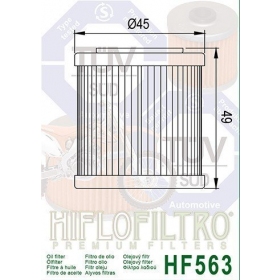 Oil filter HIFLO HF563 APRILIA/ DERBI/ HUSQVARNA/ PIAGGIO 125-630cc 2006-2020
