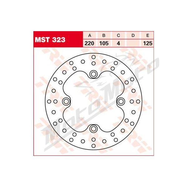 TRW Round Rear Fixed Brake Rotor Honda / Kawasaki / Malaguti / Suzuki 125-650cc 88-18