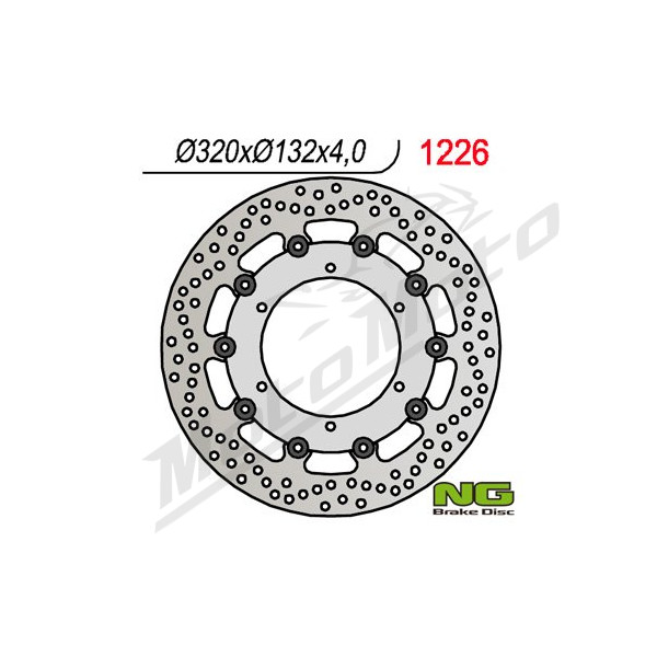 NG BRAKES Priekinis plaukiojantis stabdžių diskas 320mm Yamaha XT 660cc 04-16