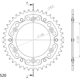 Supersprox Stealth Rear Sprocket KTM Duke 42teeth Red