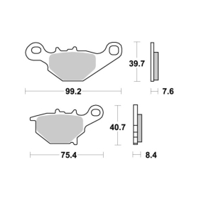  Sbs Brakepads 820CS Carbon Silver SUZUKI
