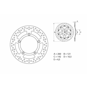 BREMBO Serie Oro apvalus fiksuotas stabdžių diskas SUZUKI AN4000 BURGMAN 99-19