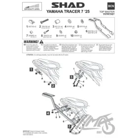 SHAD Rear storage box holder Yamaha Tracer-7 690 2025