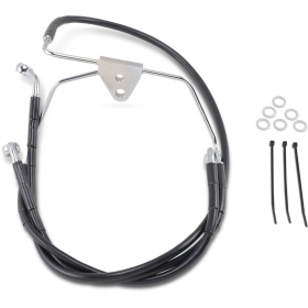 DRAG SPECIALTIES Extended Length Black Vinyl Brake Line Kit Harley Davidson FLHT / FLHTC / FLHTCI / FLHTCSE2 1340-1800cc 96-07