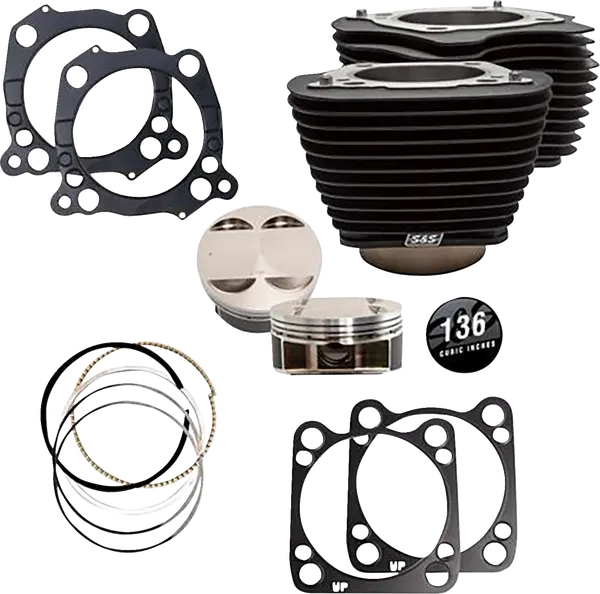 S&S CYCLE 136" Big Bore Cylinder Kit Harley Davidson FLDE / FLFB / FLFBS / FLH 1750-1977cc 17-25