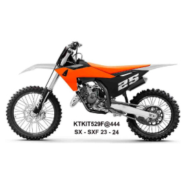 UFO Plastikų komplektas JUODA / ORANŽINĖ / BALTA KTM SX / SX-F 125-450cc 23-24