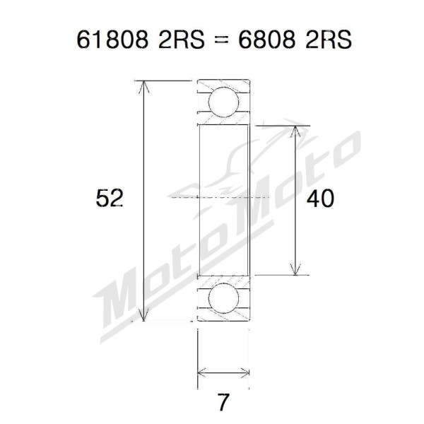 BLACK BEARING Mountain Bike Pivot Bearing MAX 40x52x7 mm 6808-2RS