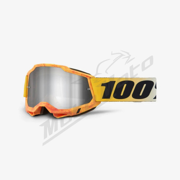 Krosiniai 100% goggles model accuri 2 razza - mirror silver lens - yellow/black