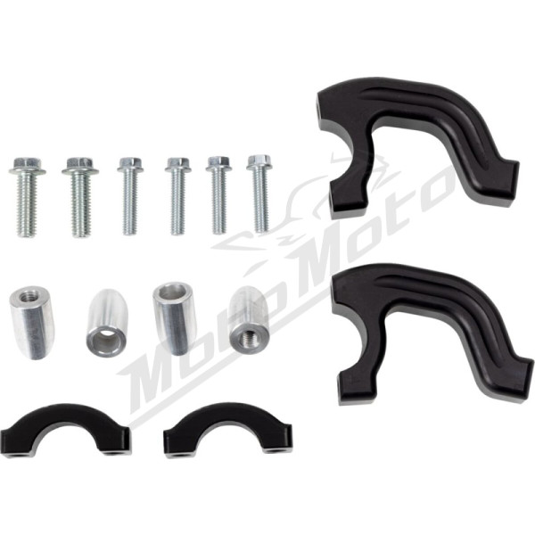 MOOSE OFFROAD HARD-PARTS Evo 2 Black Debris Deflectors with Tapered Clamp Set Yamaha WR / YZ 125-450cc 18-26