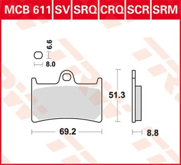 TRW CRQ Series Carbon Race Brake Pads Yamaha FZ / TZR / XJR / YZF / YZF-R 250-1300cc 89-22