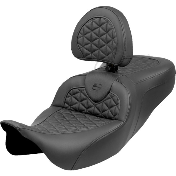 SADDLEMEN RoadSofa Tri Gripper Extended Seat With Backrest Harley Davidson FLHR / FLHX / FLHXS / FLHT / FLHTK 1584-1923 08-25 