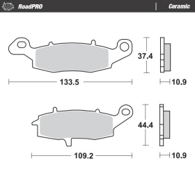 MOTO-MASTER Ceramic Rear Brake Pads Kawasaki VN / Suzuki VL 900-1700 00-25 