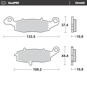 MOTO-MASTER Ceramic Rear Brake Pads Kawasaki VN / Suzuki VL 900-1700 00-25 