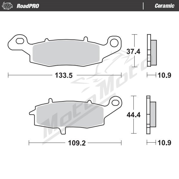 MOTO-MASTER Ceramic Rear Brake Pads Kawasaki VN / Suzuki VL 900-1700 00-25 
