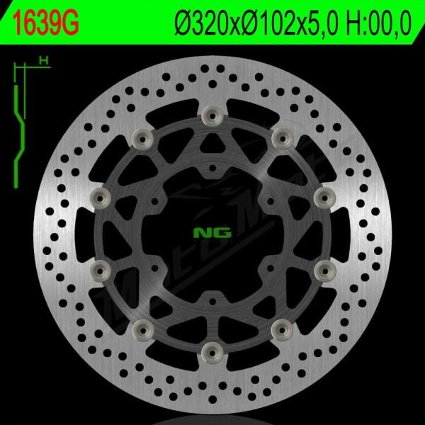 NG Front Floating Brake Disc 320X102X5,0mm Suzuki GSX-R 1000cc 17-19