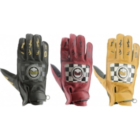 Helstons Logo Motorcycle Leather Gloves