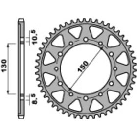 PBR Standard C45 Steel Rear Sprocket 860 - 530 ​​​​​​​YAMAHA FJ / FZR / FZS / GTS / XJR / YZF 600-1300cc 84-03