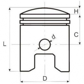 Piston CHINESE ATV / CROSS / LIFAN 125cc 4T (Height 39mm) PIN Ø14 Ø54