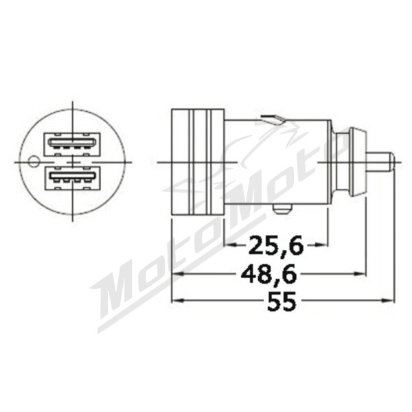 Osculati Double USB plug 12/24V