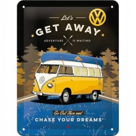 Metal tin sign VW GET AWAY 15x20