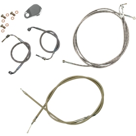 LA CHOPPERS Standard Stainless Braided Handlebar Cable/Brake Line Kit Harley Davidson 1584-1800 08-13