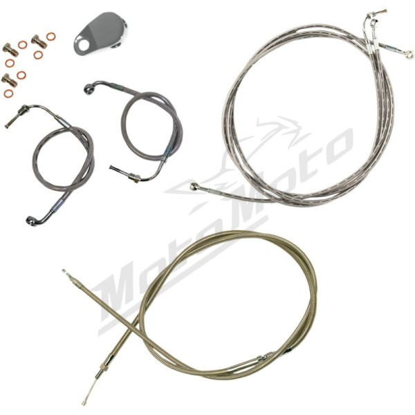 LA CHOPPERS Standard Stainless Braided Handlebar Cable/Brake Line Kit Harley Davidson 1584-1800 08-13