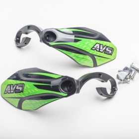 AVS RACING Handguards Kit with Aluminium supports Black/Green