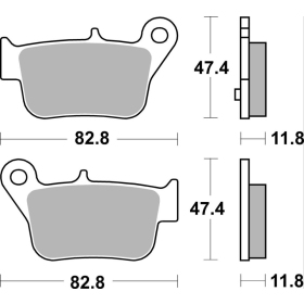SBS HF Street Ceramic Brake Pads Rear 218HF SYM Maxsym 400-600 12-22