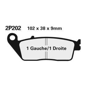NISSIN Street Semi-Metallic Brake pads - 2P-202NS BMW / Cagiva / Honda / Hyosung / Kawasaki / Suzuki / Triumph / Yamaha 125-1100cc 86-25