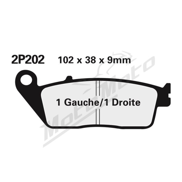 NISSIN Street Semi-Metallic Brake pads - 2P-202NS BMW / Cagiva / Honda / Hyosung / Kawasaki / Suzuki / Triumph / Yamaha 125-1100cc 86-25