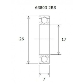 BLACK BEARING B5 Bearing 17x26x7 mm 63803-2RS 